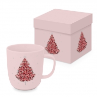 Tazza in porcellana con manico - Christmas Tree in Rosé