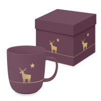 Porcelain cup with handle - Pure Deer mauve