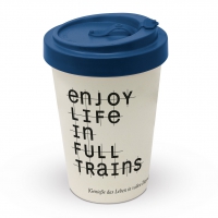 Bamboo mug To-Go - Enjoy life in full trains