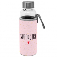 Wiadomość w butelce - Glass Bottle with protection sleeve Supergirl