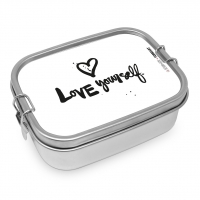 Lunch box ze stali nierdzewnej - Love Yourself Steel Lunch Box