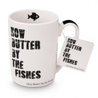 Porzellan-Tasse - Becher Butter by the fishes