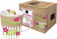 Porcelain cup with handle - Party Cardboard