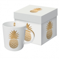 Porcelain cup with handle - Trend Mug GB Pineapple real gold