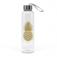 Botella de vidrio - Glass Bottle Pineapple real gold