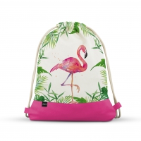 Torba miejska - City Bag with Leatherette Tropical Flamingo