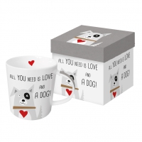 Porzellan-Henkelbecher - Trend Mug GB Love and Dog