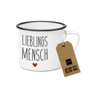 Emaille Becher - Happy Metal Mug Lieblingsmensch