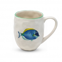 Porcelain cup with handle - Organic Mug Tropical Fish