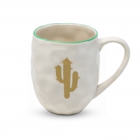 Porcelain cup with handle - Organic Mug Cactus Fantasy real gold
