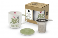 tasses de thé - Mug Lid & Strainer Cardboard Tea Time