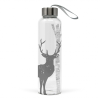 Glasflasche - Glass Bottle Mystic Deer real silver