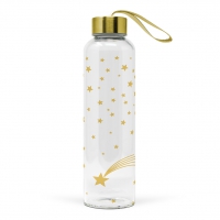 Glasflasche - Glass Bottle Shooting Star real gold