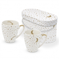 Porcelain cup with handle - Mug Set GB Moonlight & Shooting Star real gold