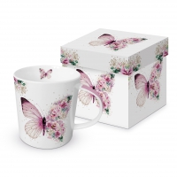 Taza de porcelana con mango - Trend Mug GB Butterfly Flowers