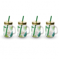 Party Tumbler - Party Tumbler Glass Set of 4 Jungle gold