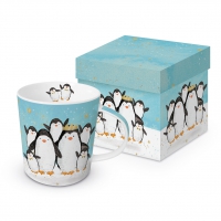 Porcelain cup with handle - Penguin Family