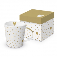 Taza de porcelana con mango - Little Hearts Real gold