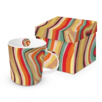 Porcelain cup with handle - Colourful Stripes