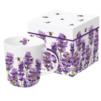 Porcelanowy kubek z uchwytem - Bees & Lavender