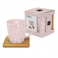 Porseleinen beker met handvat - Pure Flower rosé Trend Mug nature
