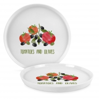 Assiette en porcelaine 21cm - Tomatoes & Olives Trend Plate 21