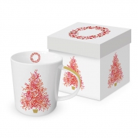 Porcelain cup with handle - Seasons Tree