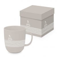 Porcelain cup with handle - Pure Sailing taupe