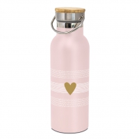 Stainless steel drinking bottle - Heart of Gold rosé