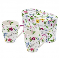 Taza de porcelana con mango - Flower Power 2 Mug Set