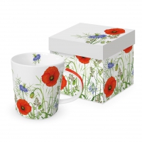 Porcelain cup with handle - Poppy Field
