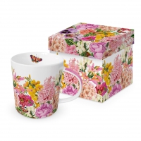 Porcelain cup with handle - Flower Bouquet