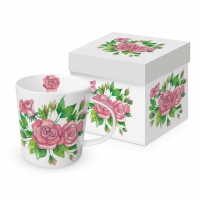 Porcelain cup with handle - Rose Garden
