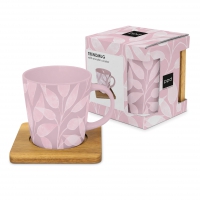 Porcelain cup with handle - Scandic Leaves rosé Trend Mug nature