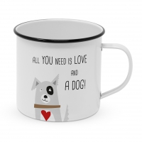 Tazza in smalto - Love and Dog Happy Metal Mug