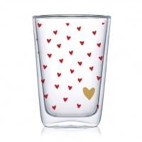 Doppelwand Glas 0,4 L - Little Hearts Latte MacchiatoDW