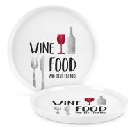 Placa de porcelana de 27 cm. - Wine Food Trend Plate 27
