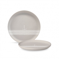 Placa de porcelana - Pure Anchor taupe Matte Plate 21