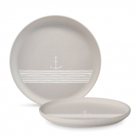 Plato de porcelana - Pure Anchor taupe Matte Plate 27