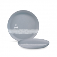 Talerz porcelanowy - Pure Sailing blue Matte Plate 21