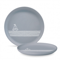 Assiette en porcelaine - Pure Sailing blue Matte Plate 27