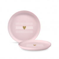 Porcelain plate - Heart of Gold rosé Matte Plate 21