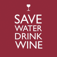 Servetten 33x33 cm - Save Water Drink Wine