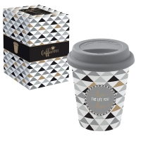 Kubek porcelanowy To-Go 220ml - LIVE THE LIFE YOU LOVE