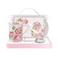 Porcelain cup with handle - Floral Damask