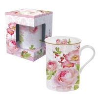 Porcelain cup with handle - Floral Damask