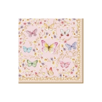 Servilletas 33x33 cm - Majestic Butterflies