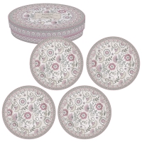 Porcelain plate 19cm - Kalamkari pink