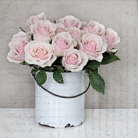 Napkins 33x33 cm - BUCKET WITH ROSES
