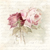 Serviettes 33x33 cm - Vintage Rose Poem
